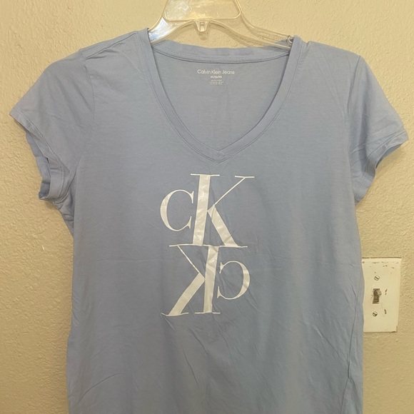 Calvin Klein Jeans Tops - Calvin Klein Jeans Light Blue V-Neck Tee